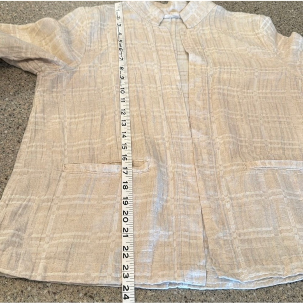Eileen Fisher Cream Linen Open Blazer - Picture 10 of 10